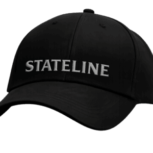 Stateline Black Baseball Cap Stitched Grey Logo