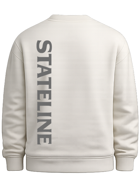 rear vertical logo grey white sweatshirt