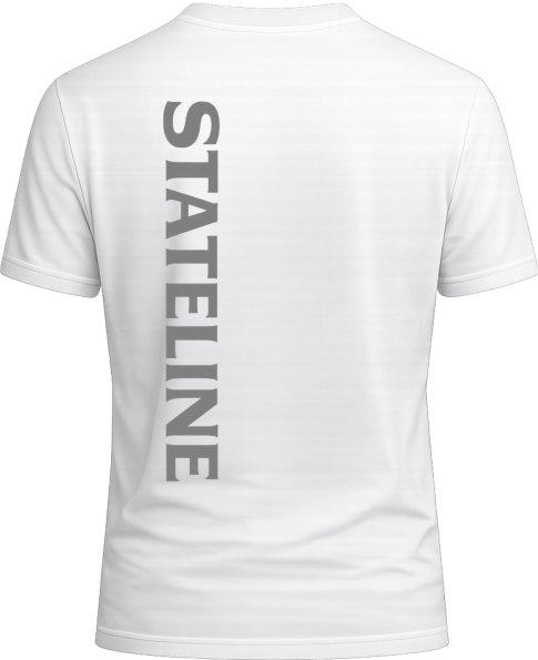 rear vertical logo grey white tee