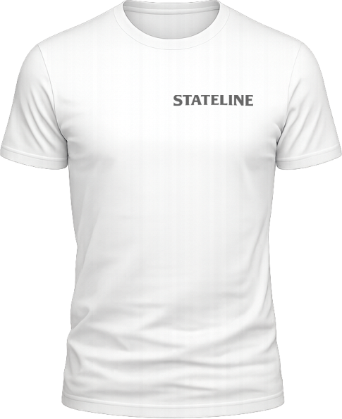 small logo grey white tee
