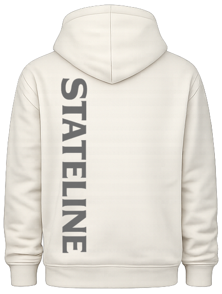 vertical logo grey white hoodie