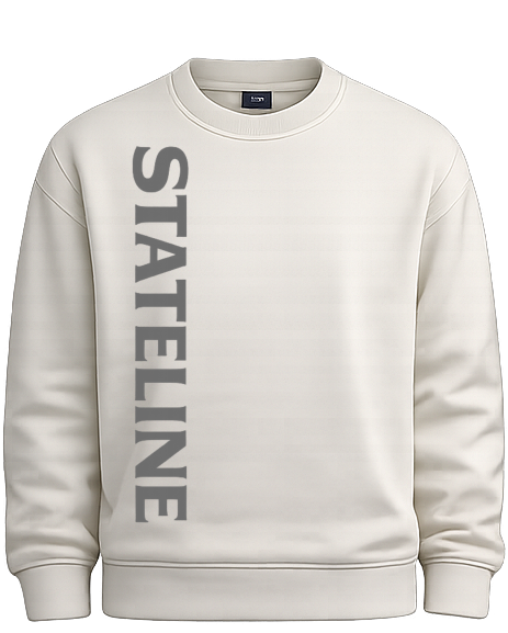 vertical logo grey white sweatshirt