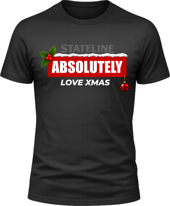 Stateline Christmas Absolutely Hate Black T-Shirt